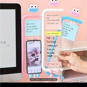 Blue and Pink Phone Holder with Notepad